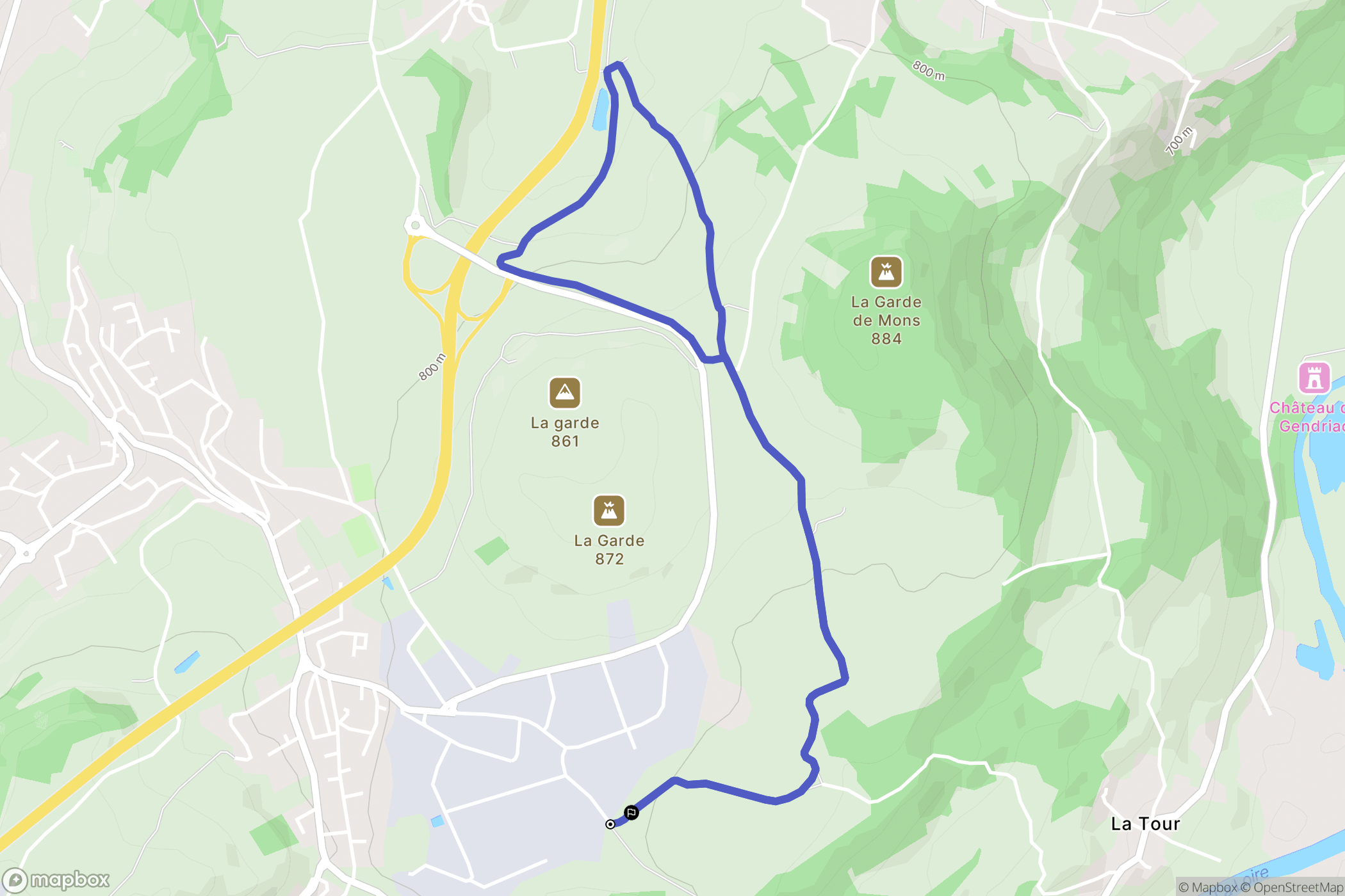 Le Puy-en-Velay : carte du parcours de randonnée - France