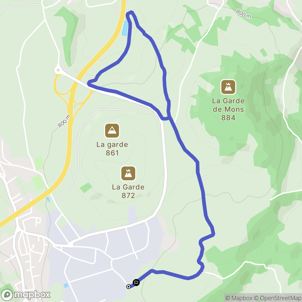 Le Puy-en-Velay : carte du parcours de randonnée - France
