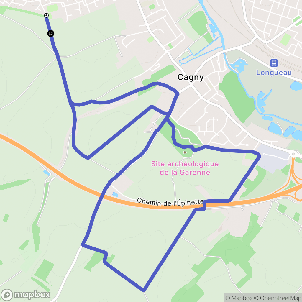 Amiens : carte du parcours de randonnée - France