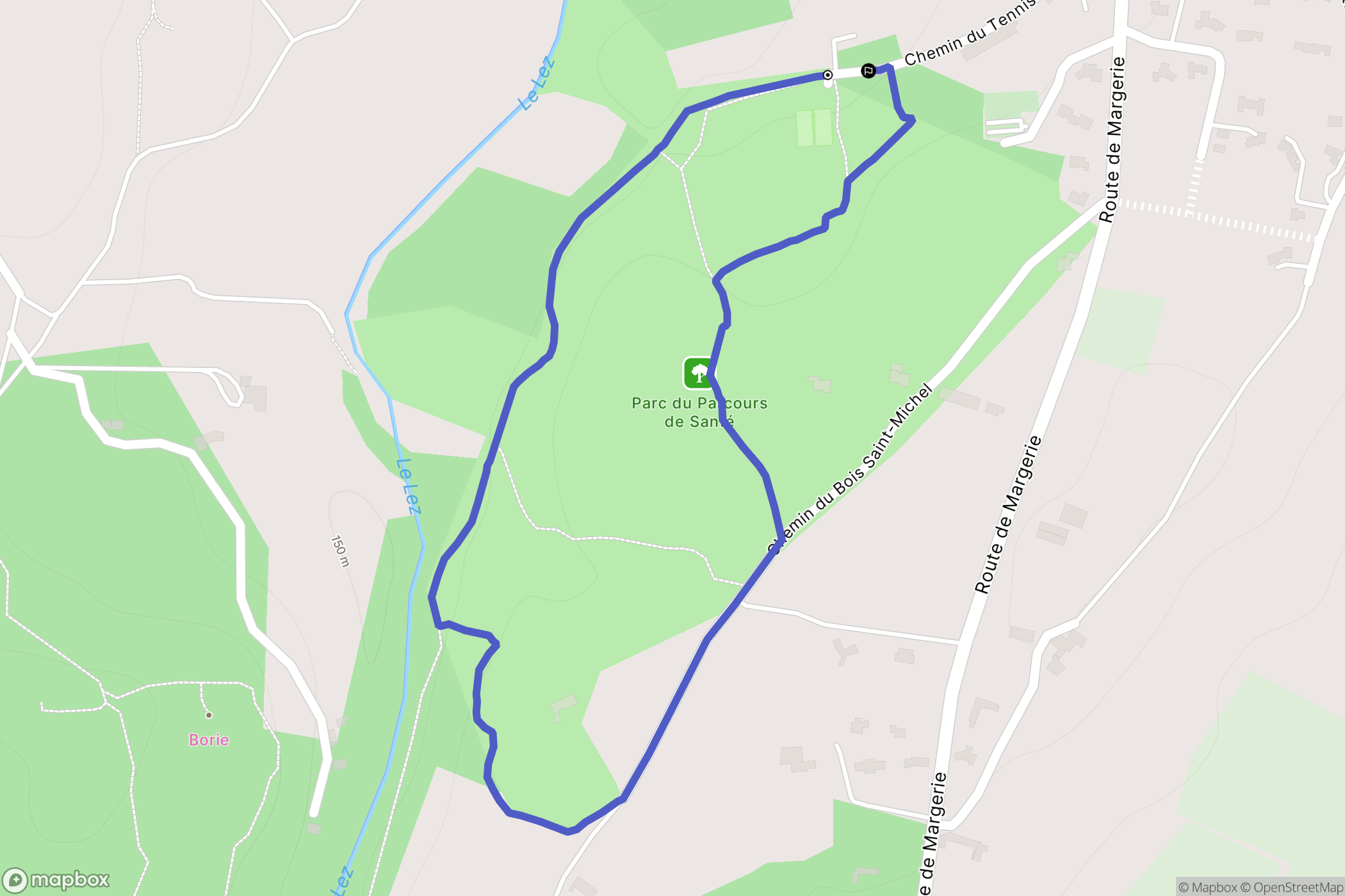 Colonzelle : carte du parcours de randonnée - France