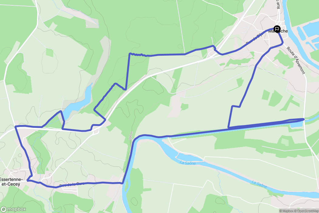 Mantoche : carte du parcours de randonnée - France