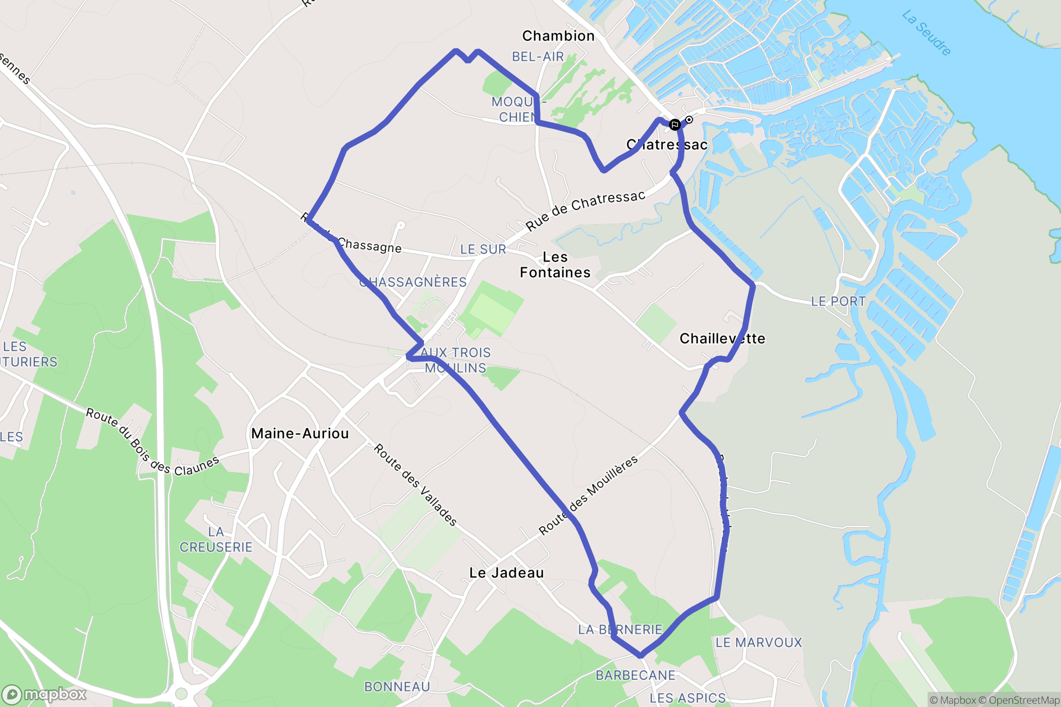 Chaillevette : carte du parcours de randonnée - France