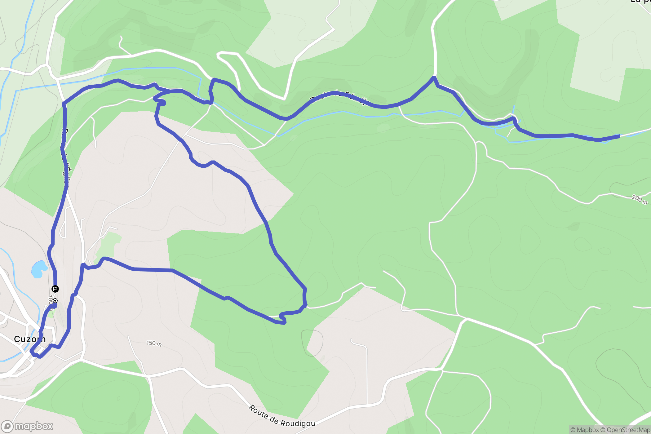 Cuzorn : carte du parcours de randonnée - France