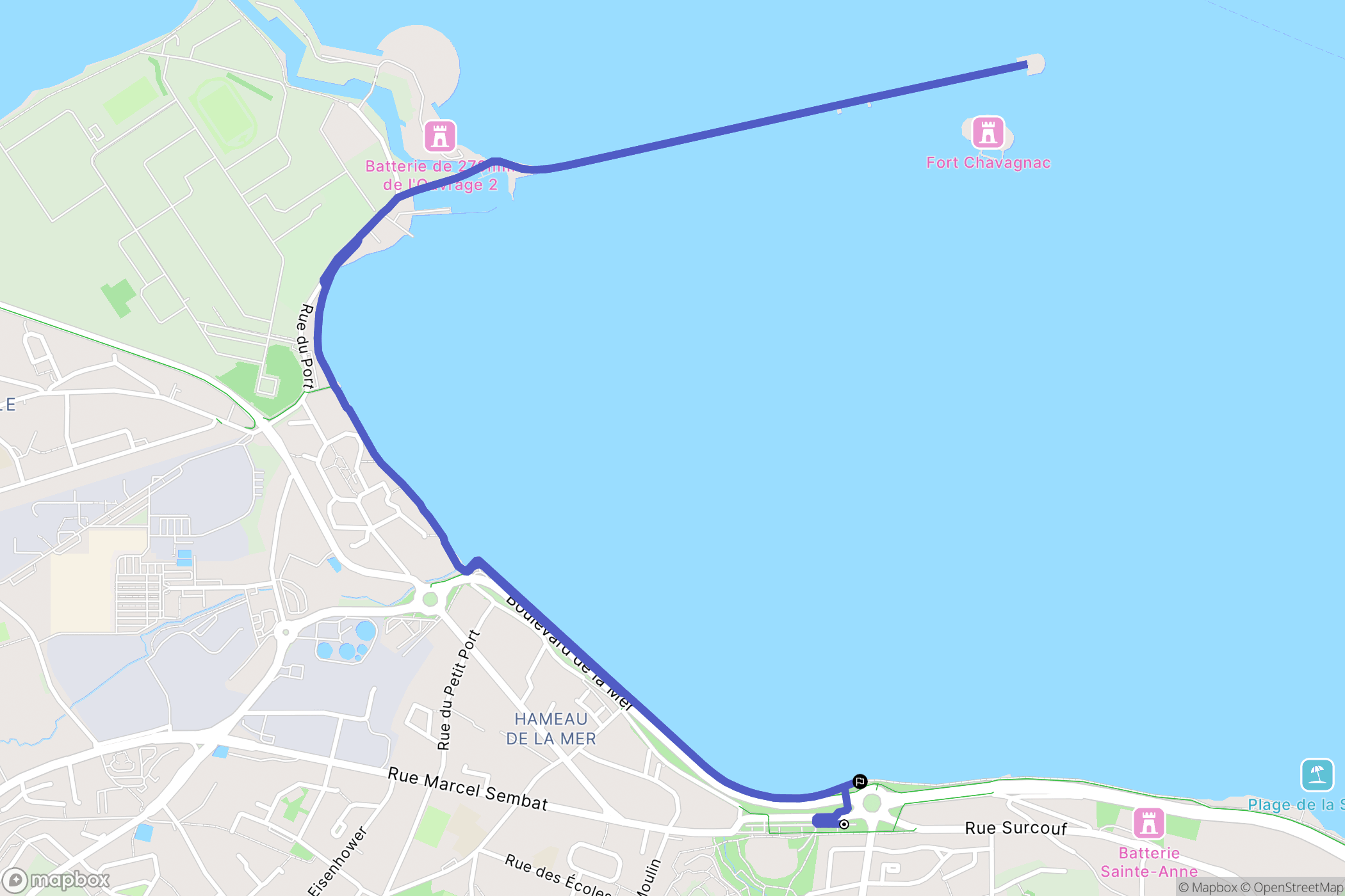 Equeurdreville : carte du parcours de randonnée - France