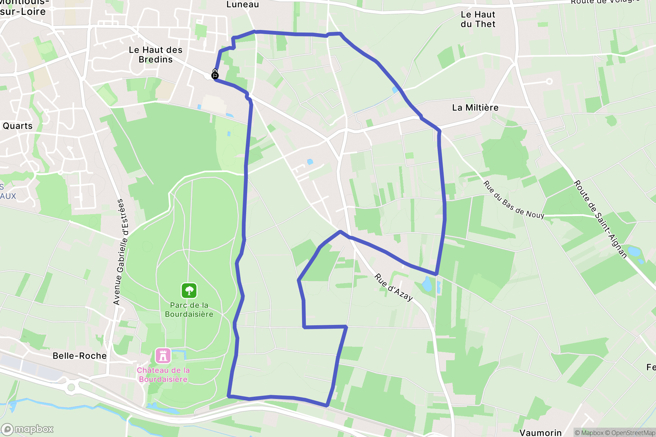 Montlouis-sur-Loire : carte du parcours de randonnée - France