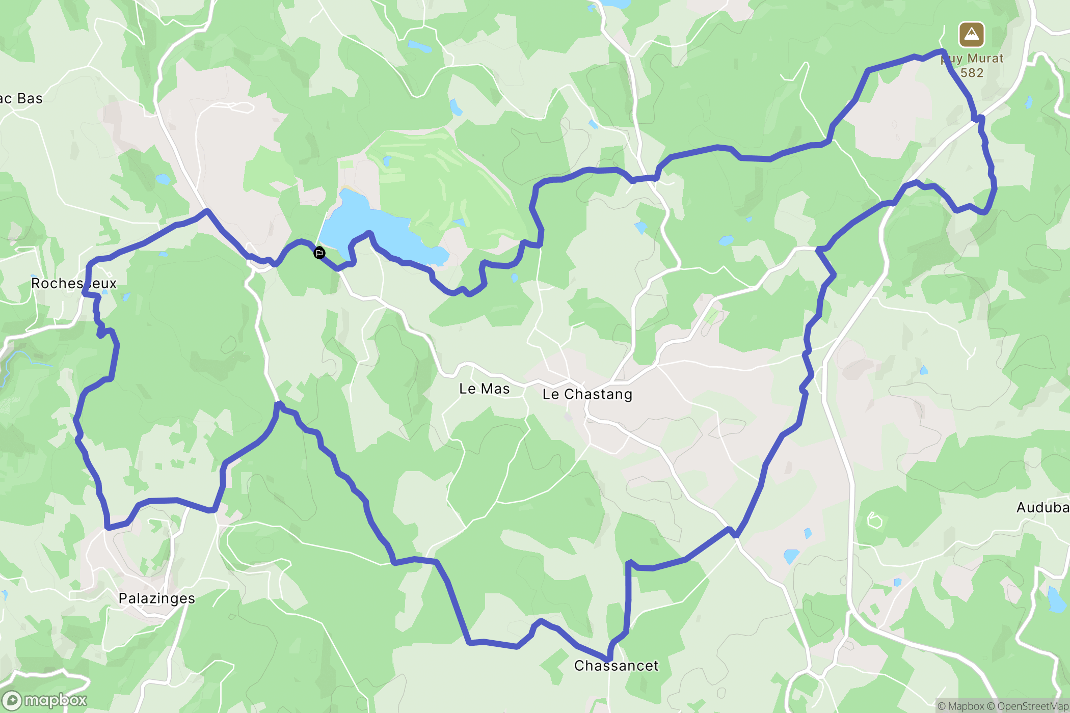 Aubazine : carte du parcours de randonnée - France