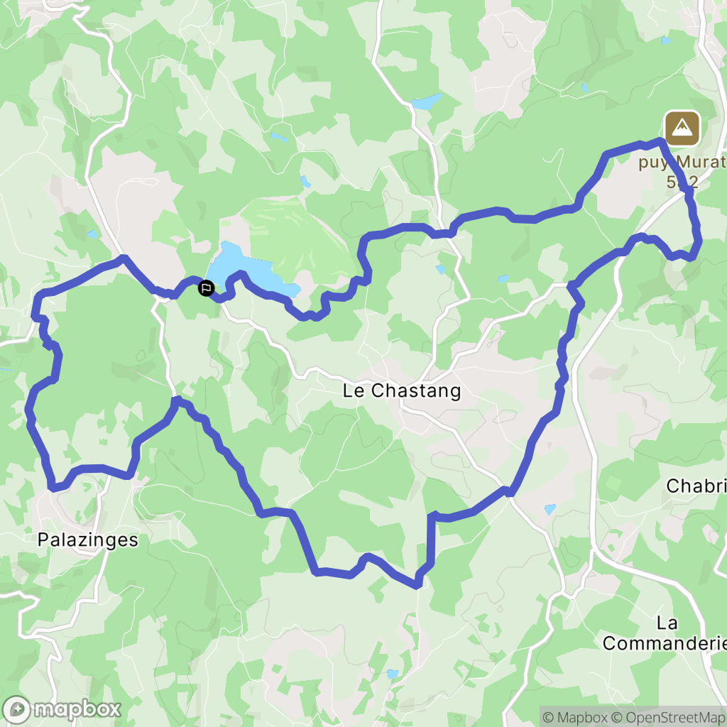 Aubazine : carte du parcours de randonnée - France