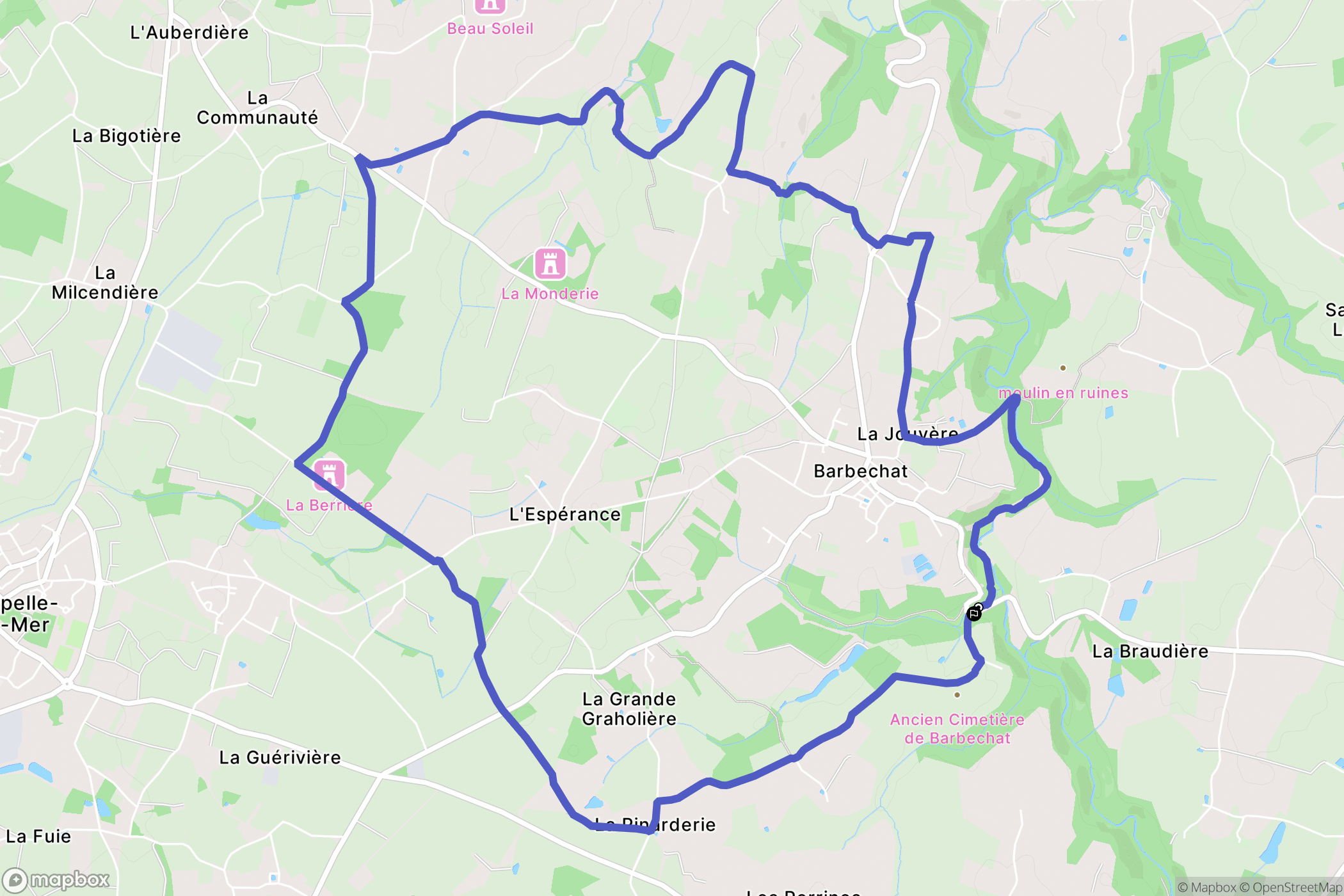 Divatte-sur-Loire : carte du parcours de randonnée - France
