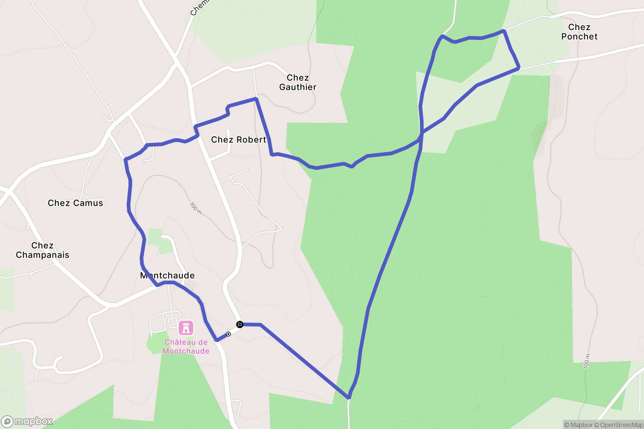 Montchaude : carte du parcours de randonnée - France