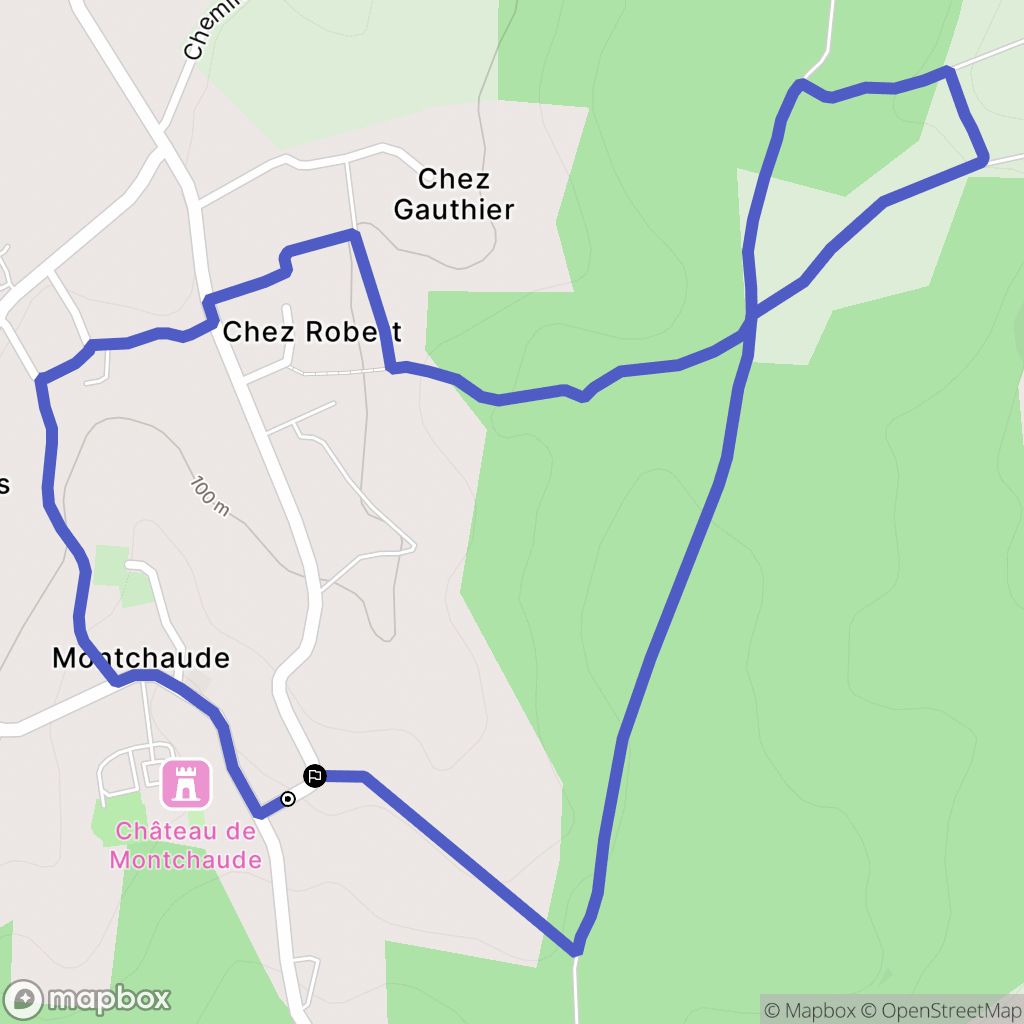 Montchaude : carte du parcours de randonnée - France