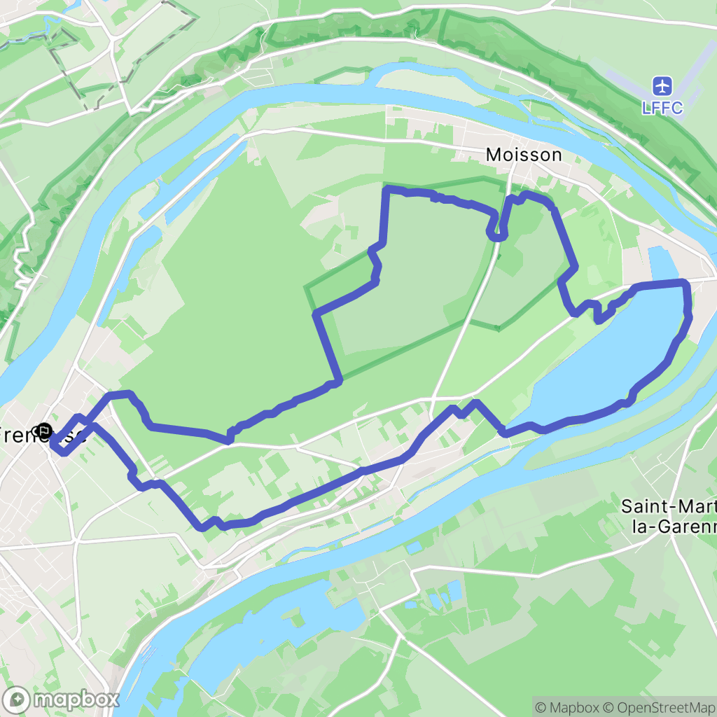 Freneuse : carte du parcours de randonnée - France