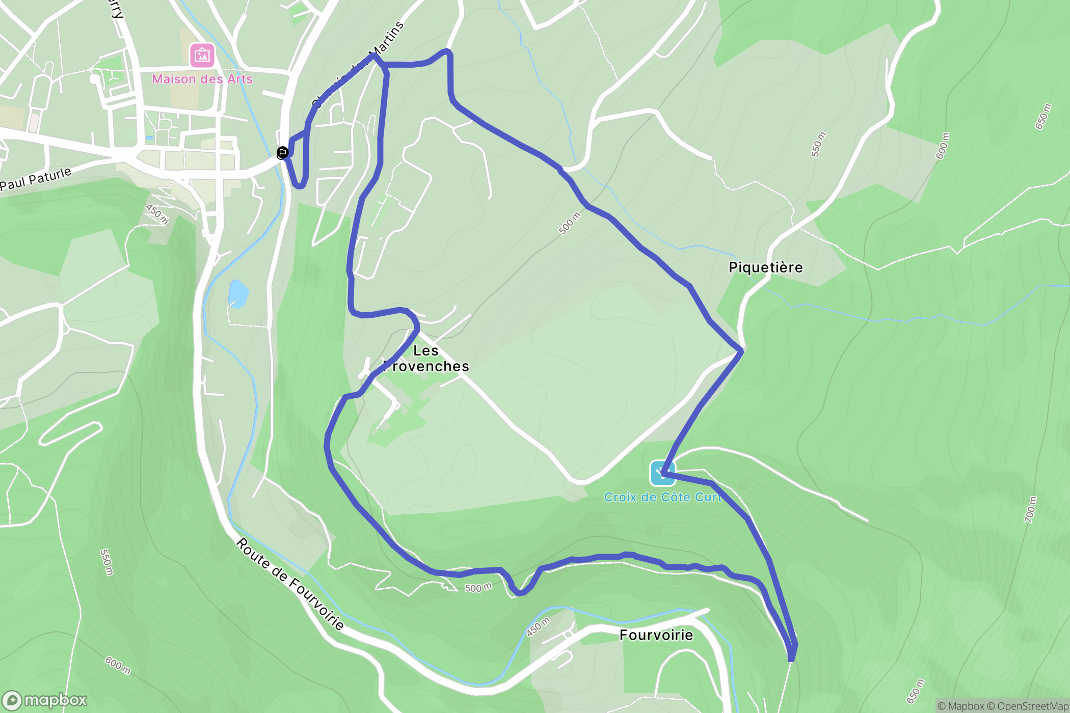 Saint-Laurent-du-Pont : carte du parcours de randonnée - France