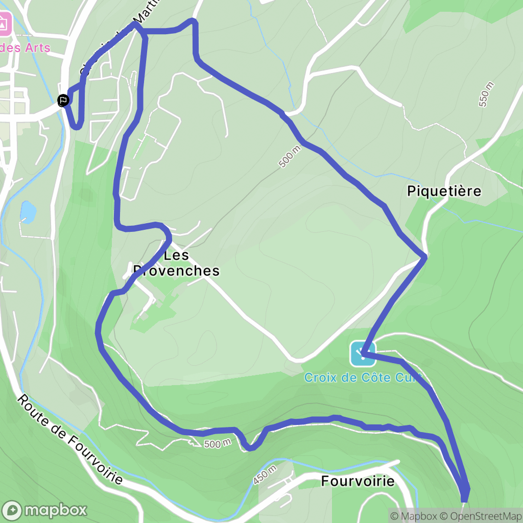 Saint-Laurent-du-Pont : carte du parcours de randonnée - France