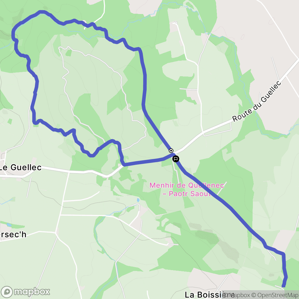 Locarn : carte du parcours de randonnée - France