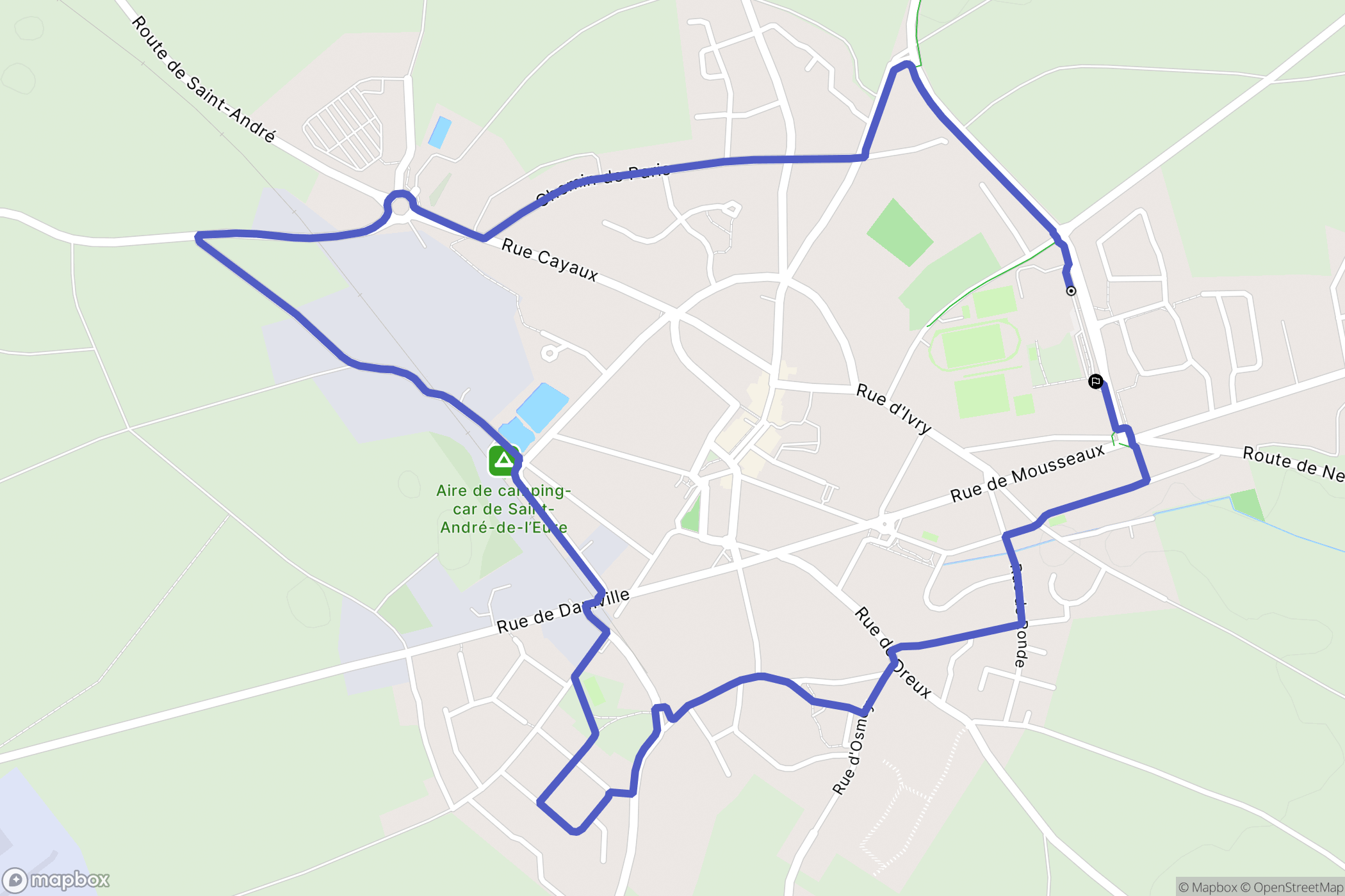 Saint-André-de-l'Eure : carte du parcours de randonnée - France