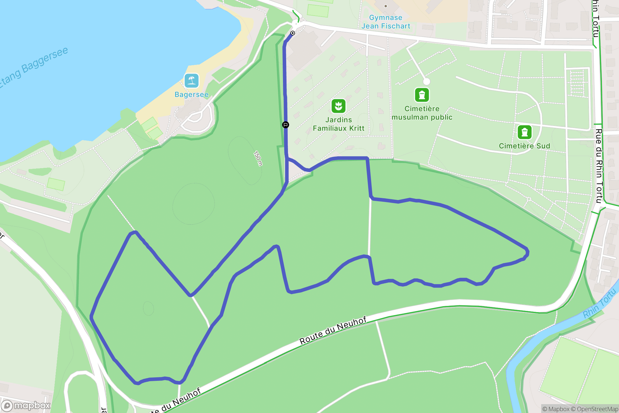 Strasbourg : carte du parcours de randonnée - France