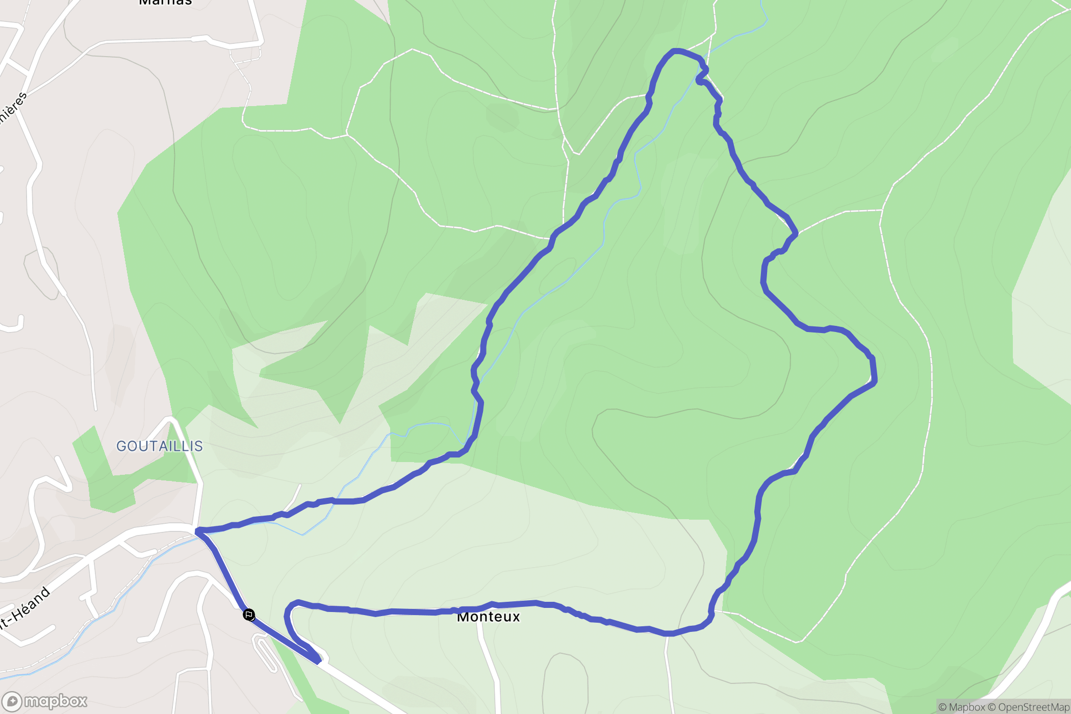 La Fouillouse : carte du parcours de randonnée - France