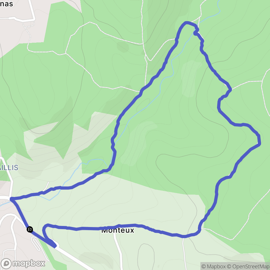 La Fouillouse : carte du parcours de randonnée - France