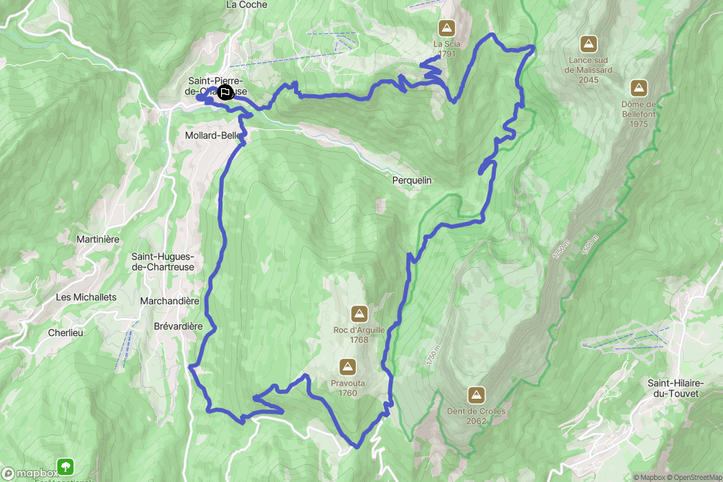 Saint-Pierre-de-Chartreuse : carte du parcours de randonnée - France