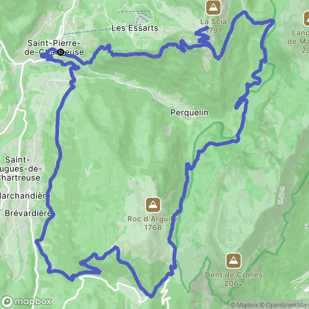 Saint-Pierre-de-Chartreuse : carte du parcours de randonnée - France