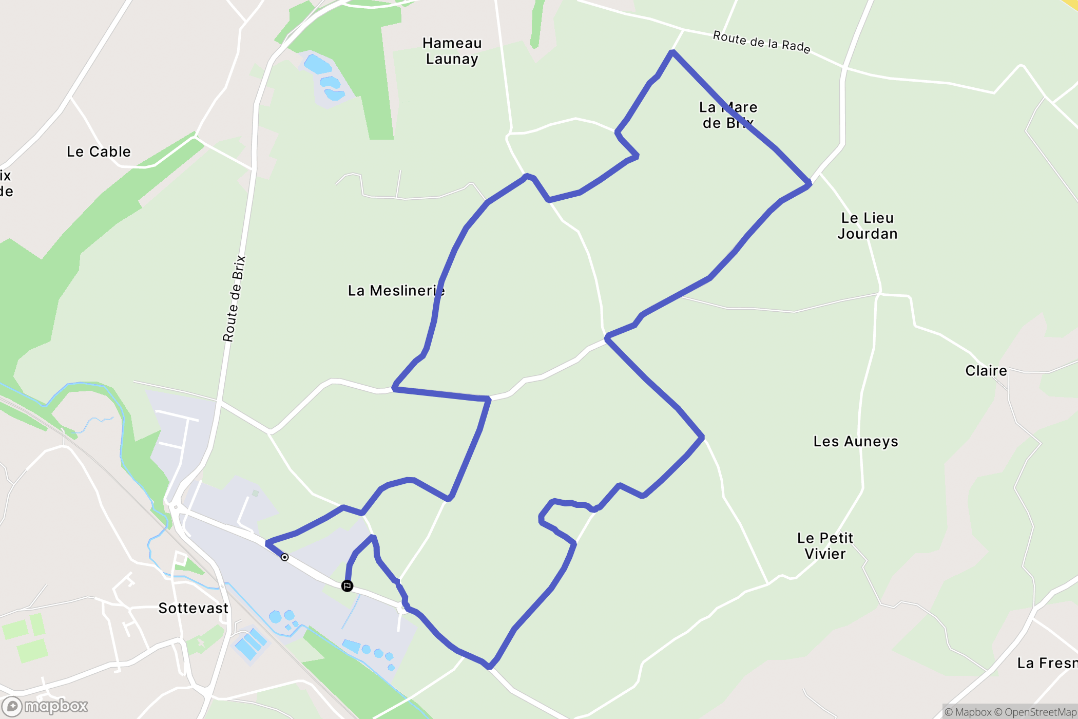 Sottevast : carte du parcours de randonnée - France