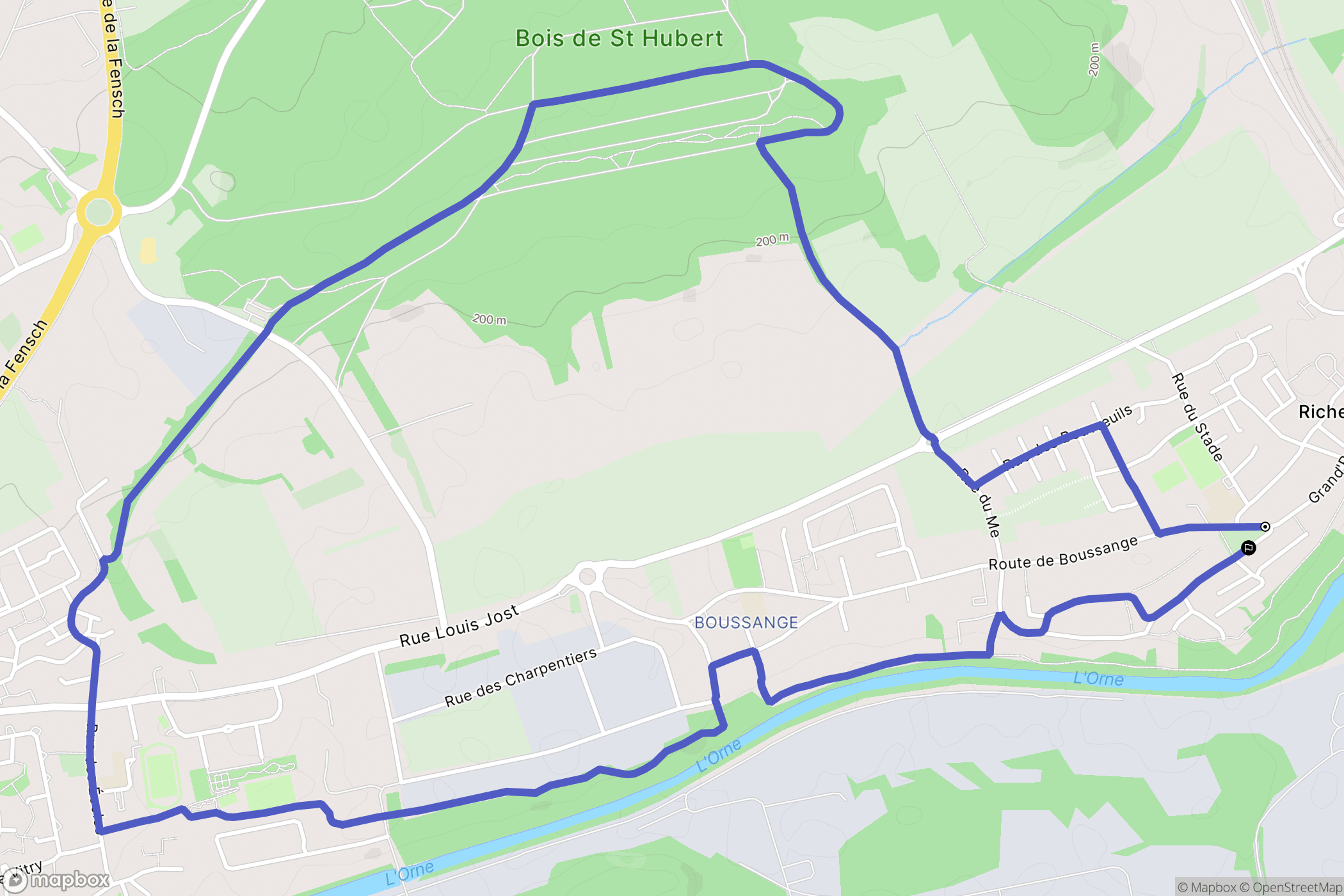 Richemont : carte du parcours de randonnée - France