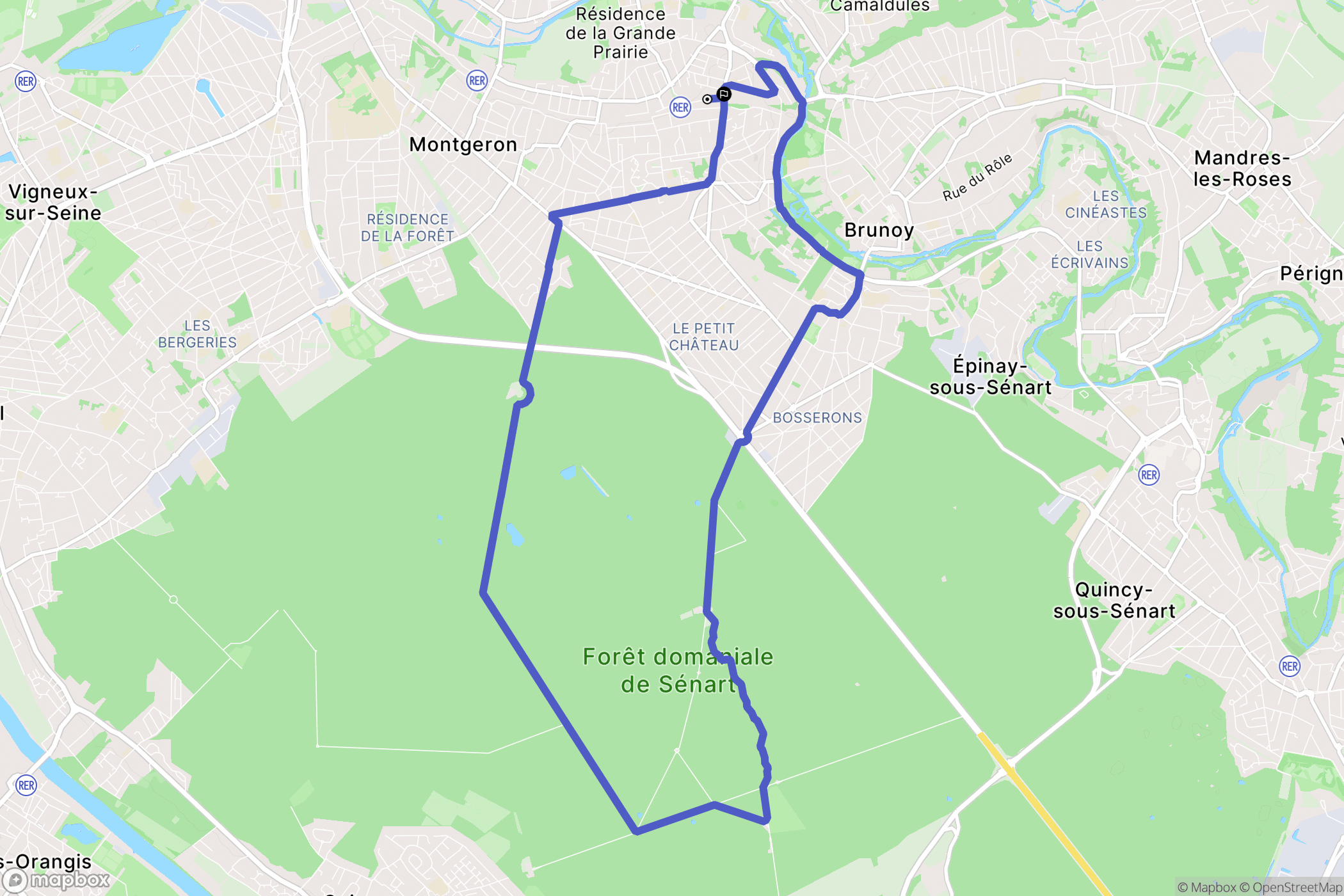 Yerres : carte du parcours de randonnée - France