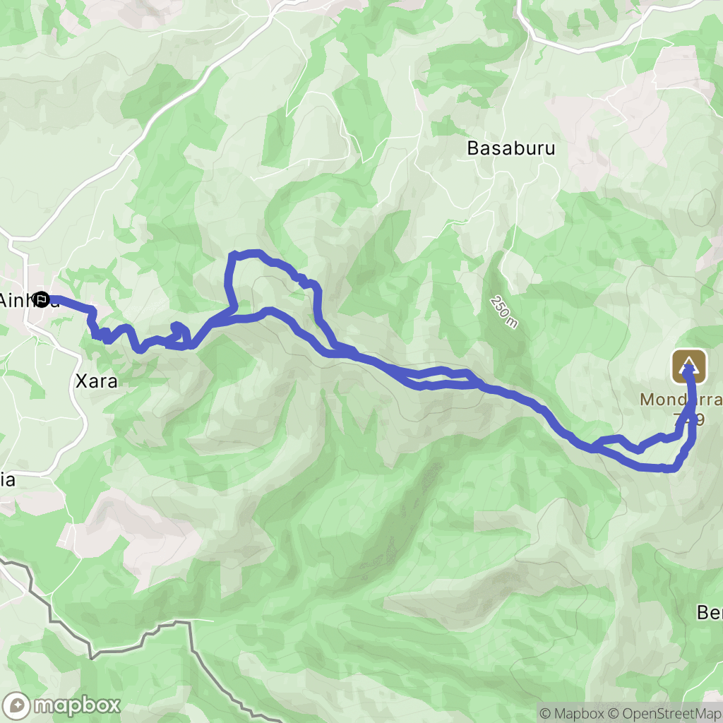 Ainhoa : carte du parcours de randonnée - France
