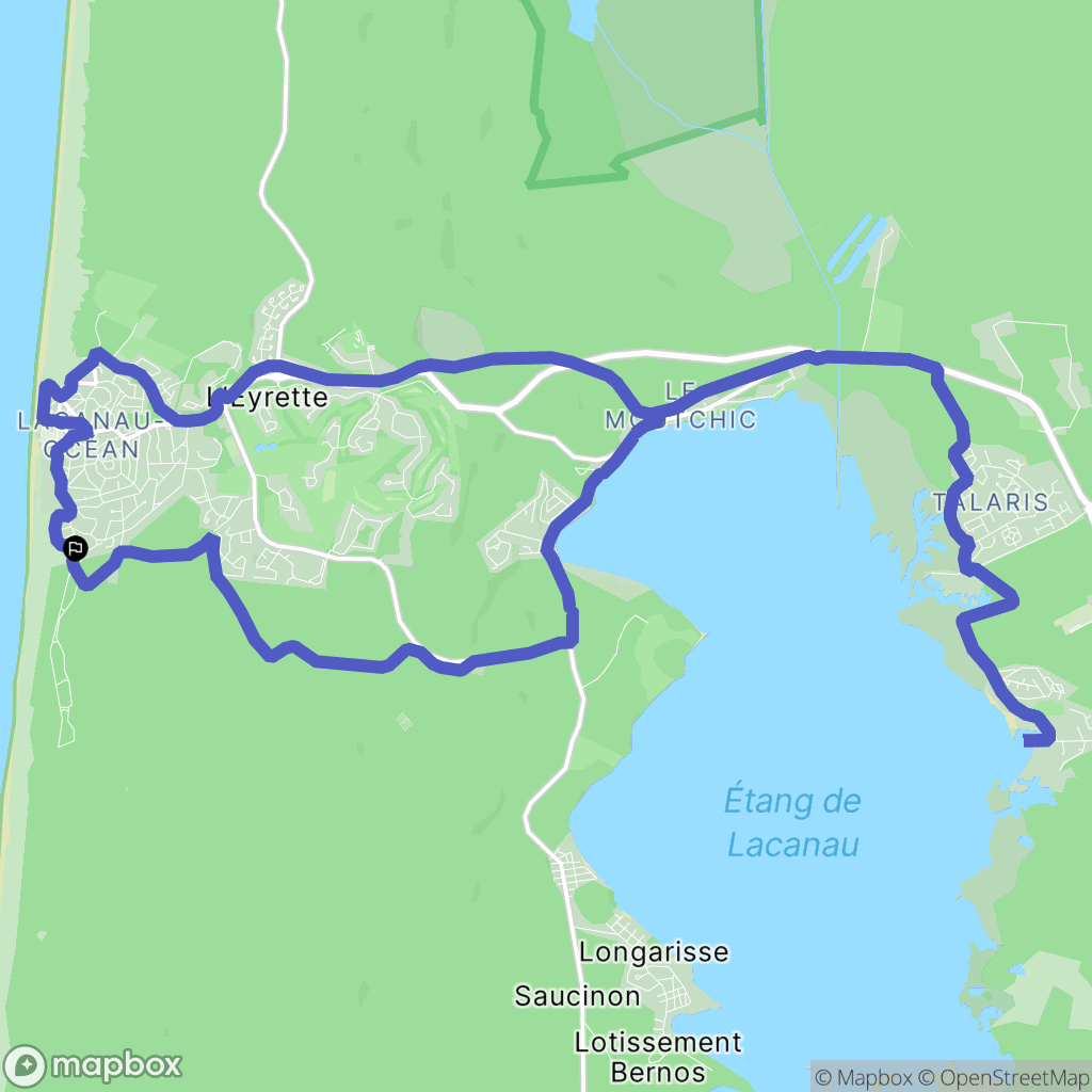 Lacanau : carte du parcours de randonnée - France