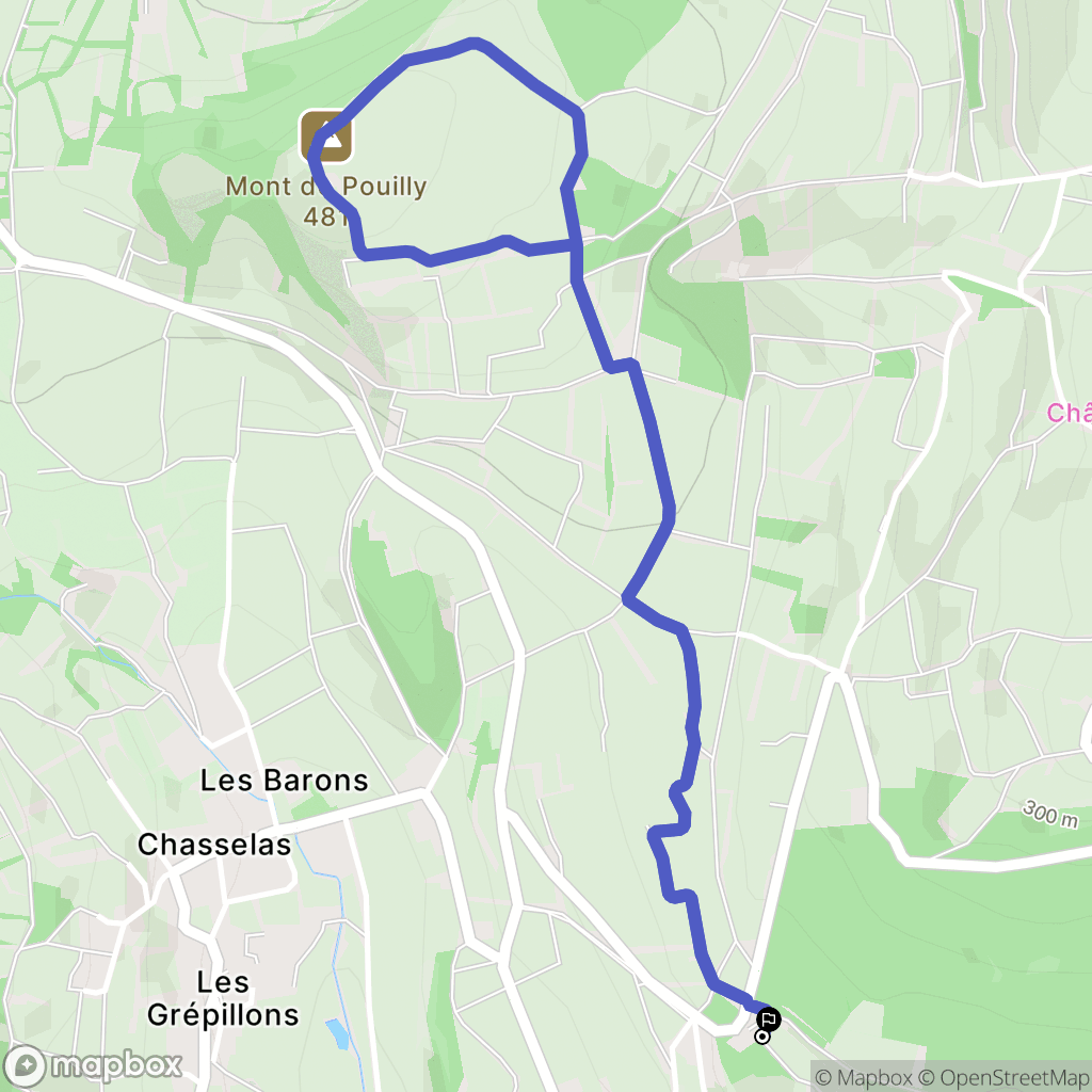 Leynes : carte du parcours de randonnée - France