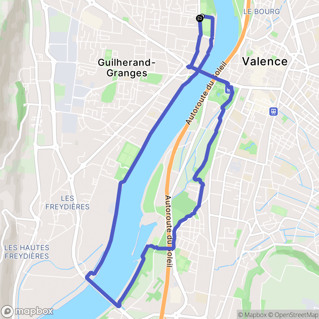 Guilherand-Granges : carte du parcours de randonnée - France