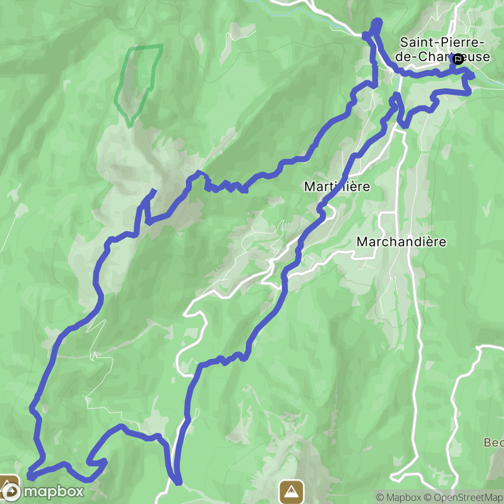 Saint-Pierre-de-Chartreuse : carte du parcours de randonnée - France