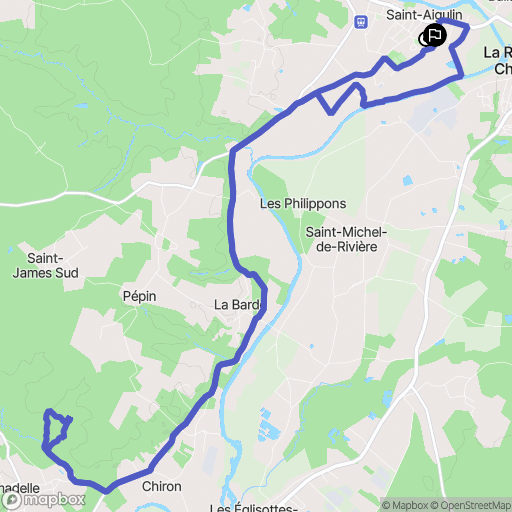 Saint-Aigulin : carte du parcours de randonnée - France