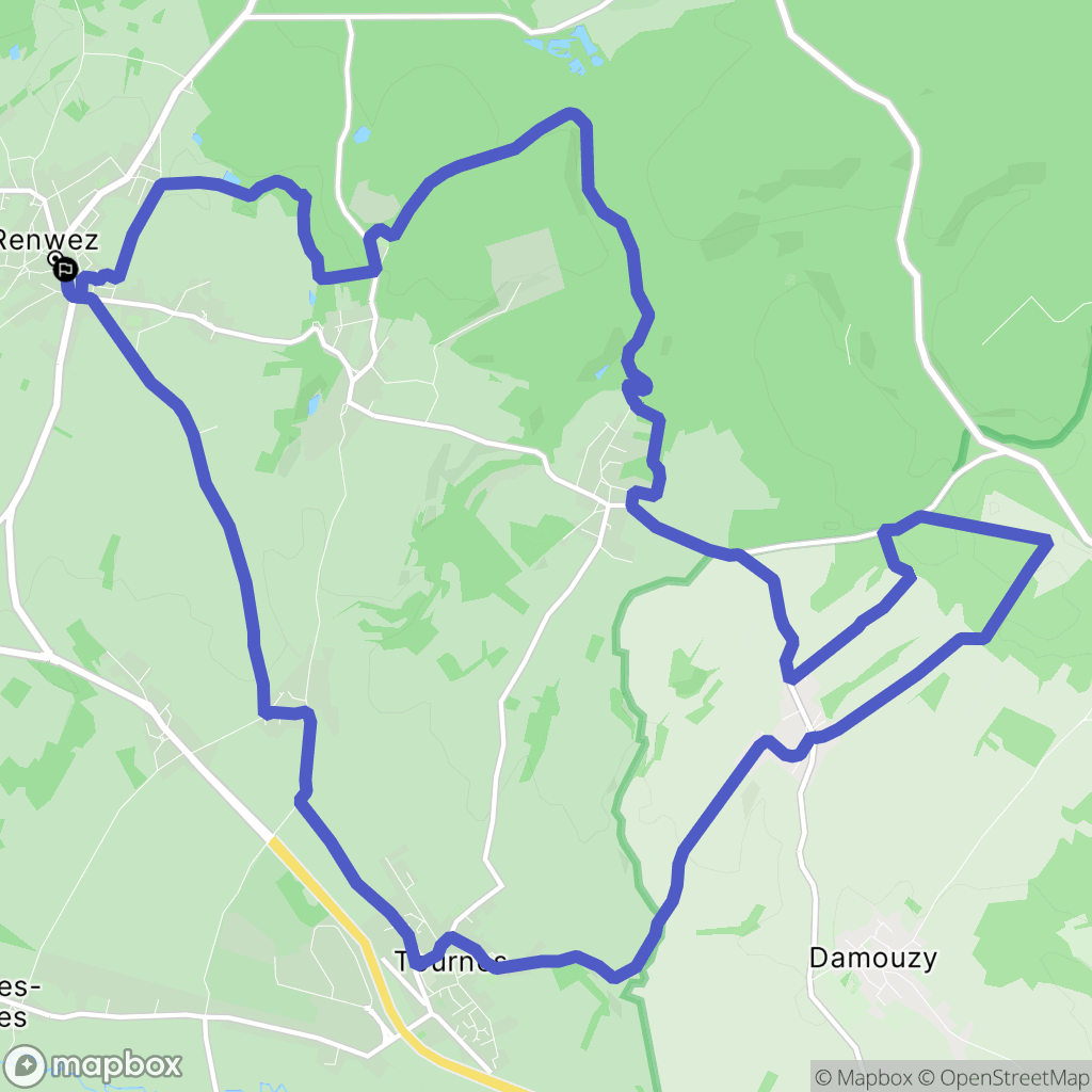 Renwez : carte du parcours de randonnée - France