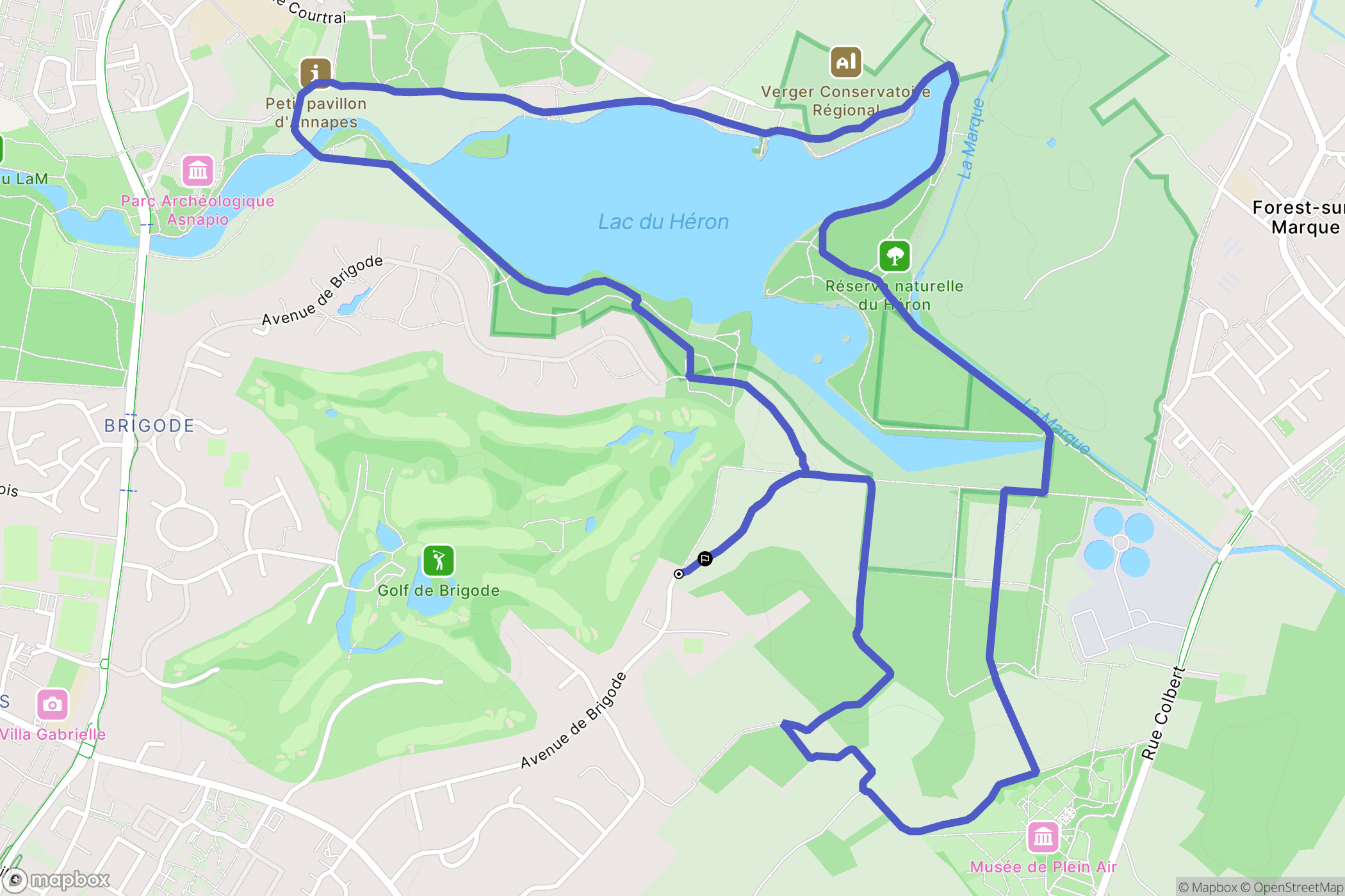 Villeneuve-d'Ascq : carte du parcours de randonnée - France