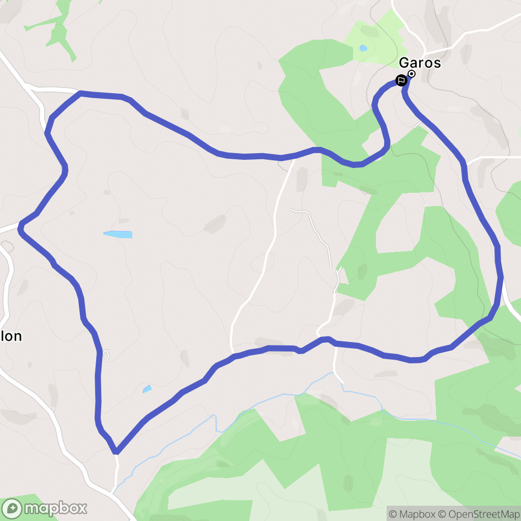 Garos : carte du parcours de randonnée - France