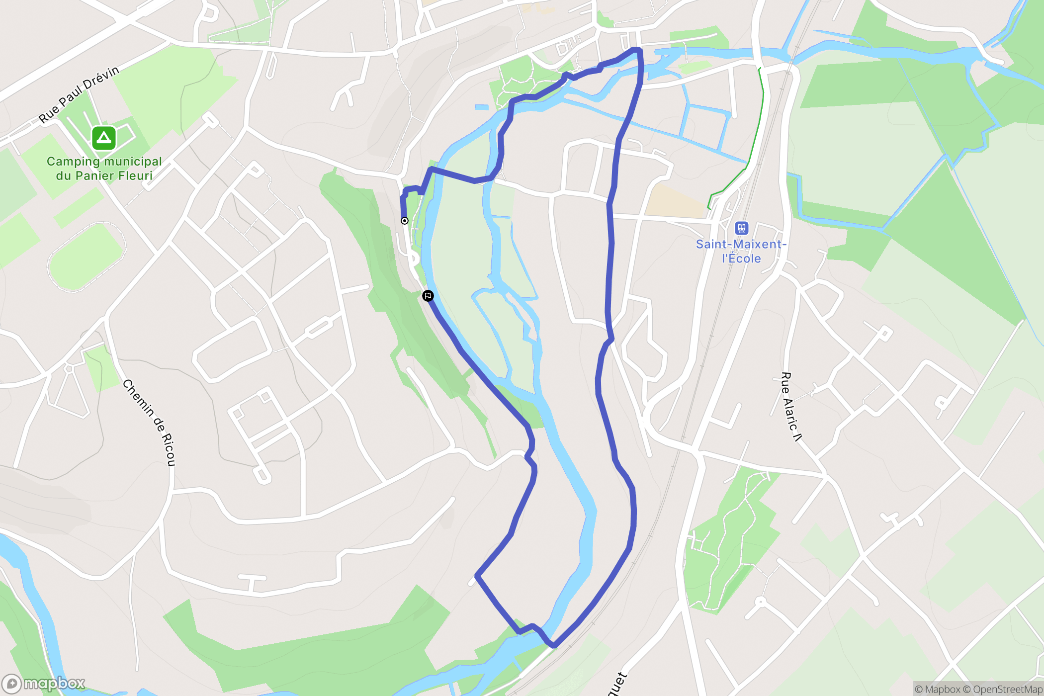 Saint-Maixent-l'École : carte du parcours de randonnée - France