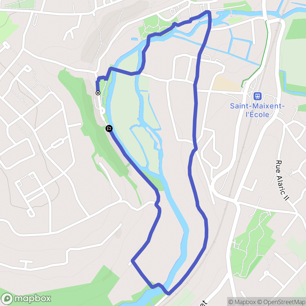 Saint-Maixent-l'École : carte du parcours de randonnée - France