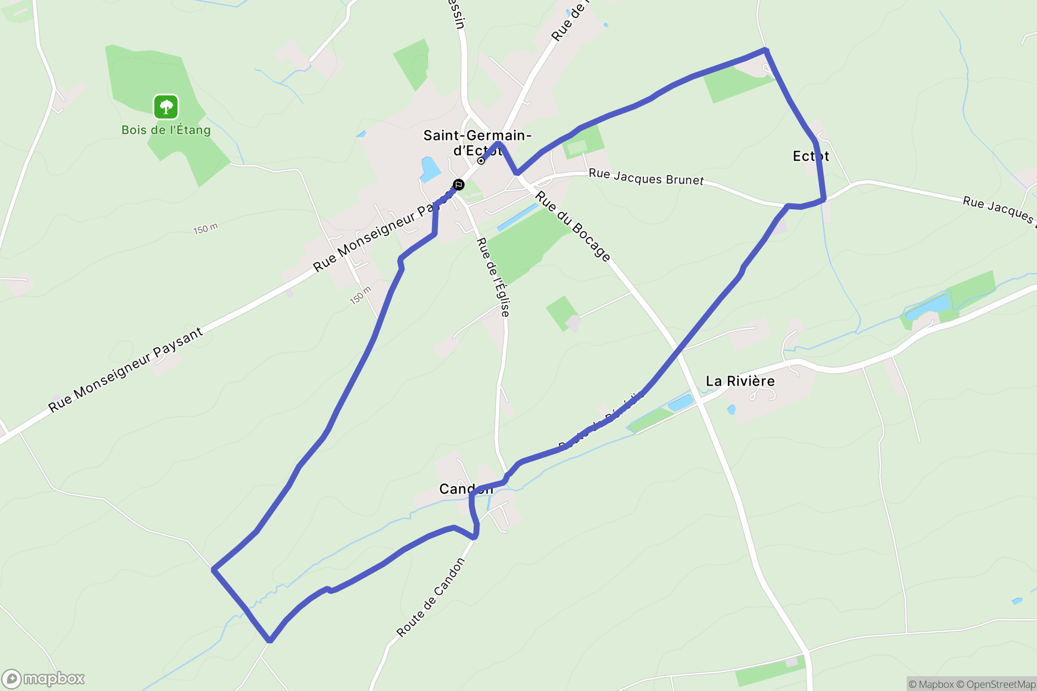 Aurseulles : carte du parcours de randonnée - France