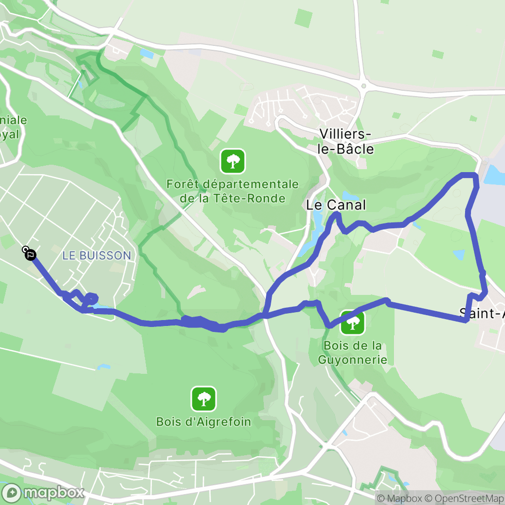 Magny-les-Hameaux : carte du parcours de randonnée - France