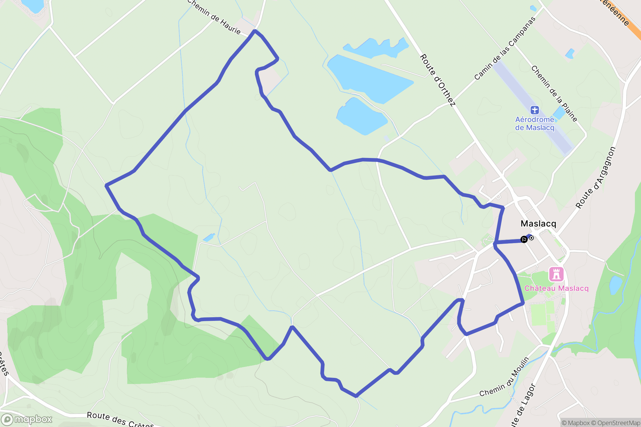 Maslacq : carte du parcours de randonnée - France