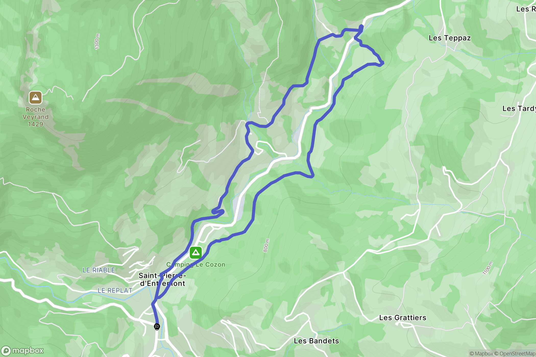 Saint-Pierre-d'Entremont : carte du parcours de randonnée - France