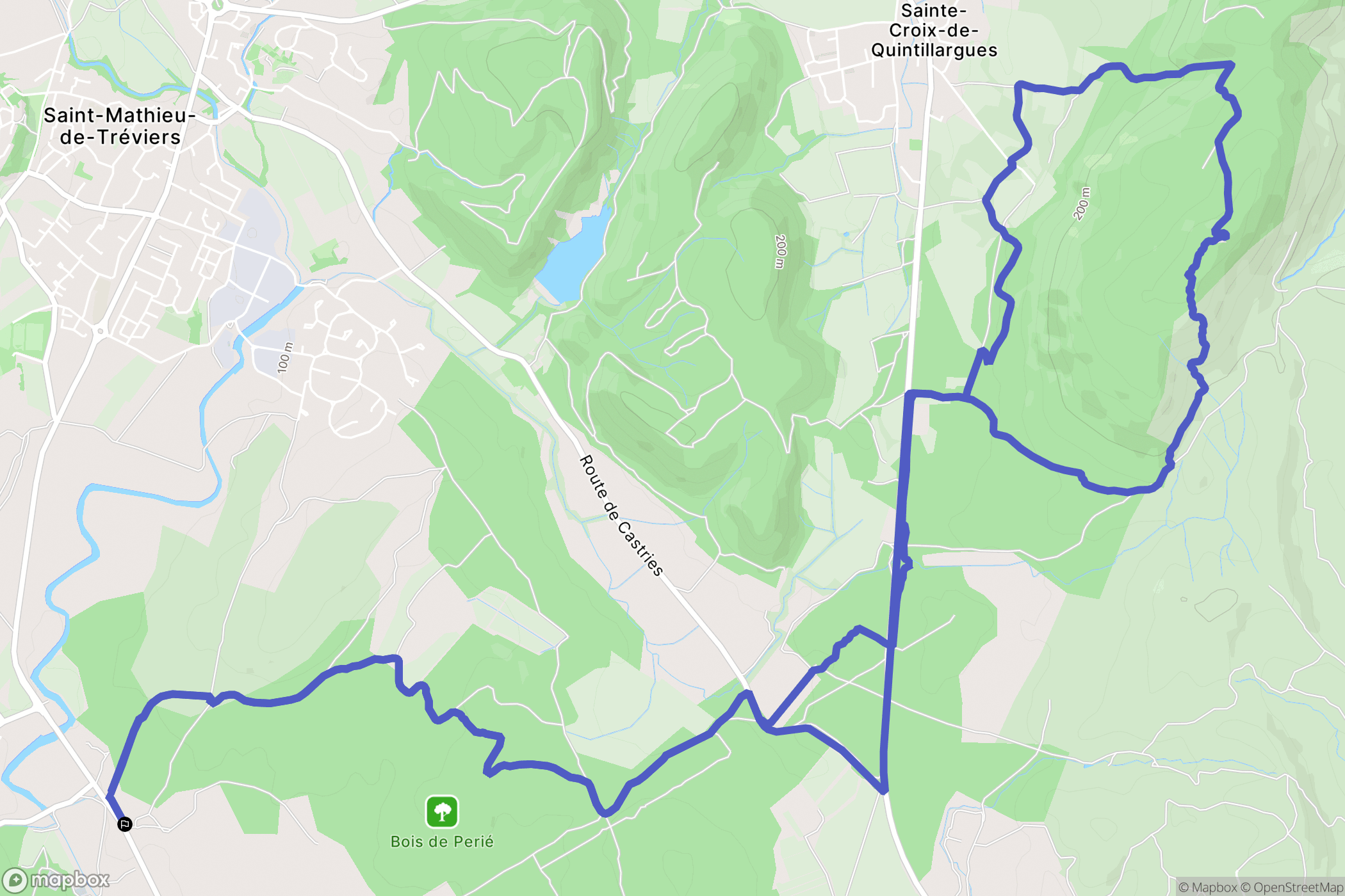 Le Triadou : carte du parcours de randonnée - France