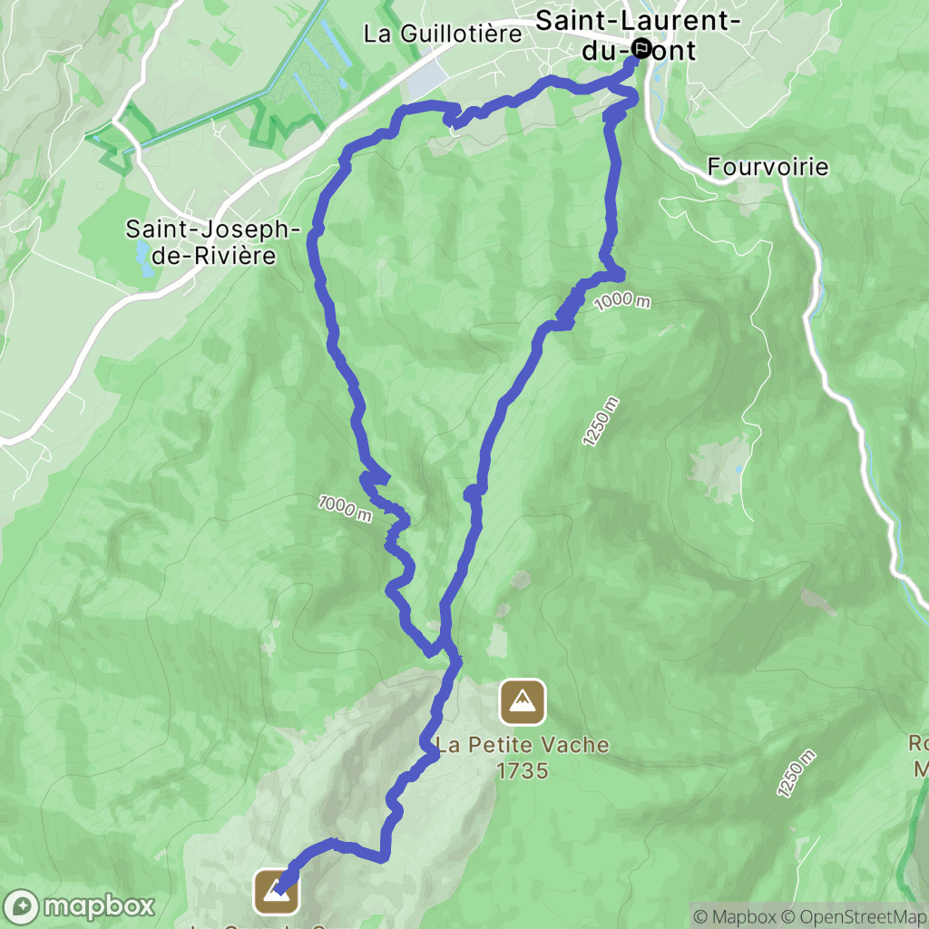 Saint-Laurent-du-Pont : carte du parcours de randonnée - France