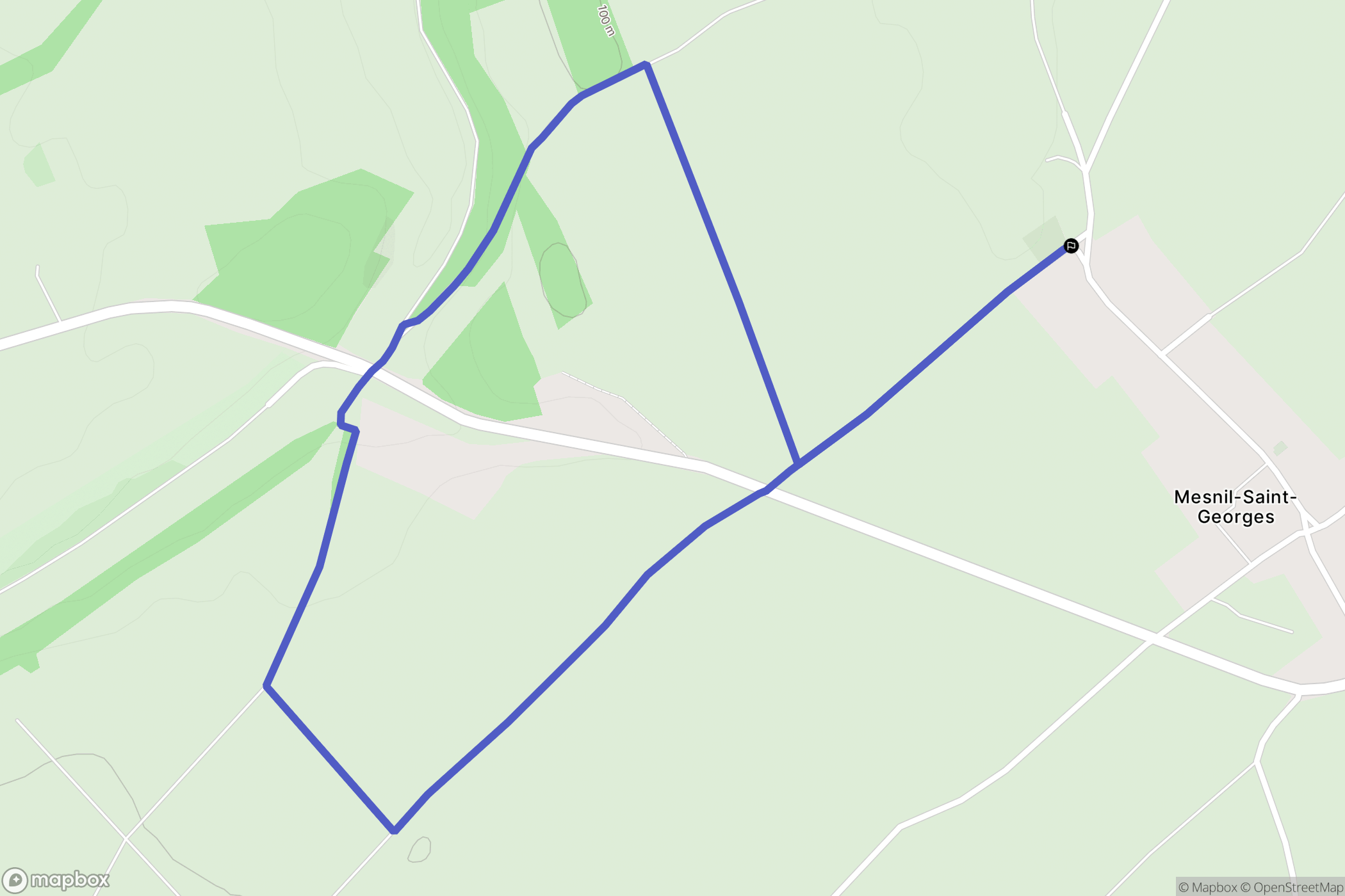 Mesnil-Saint-Georges : carte du parcours de randonnée - France