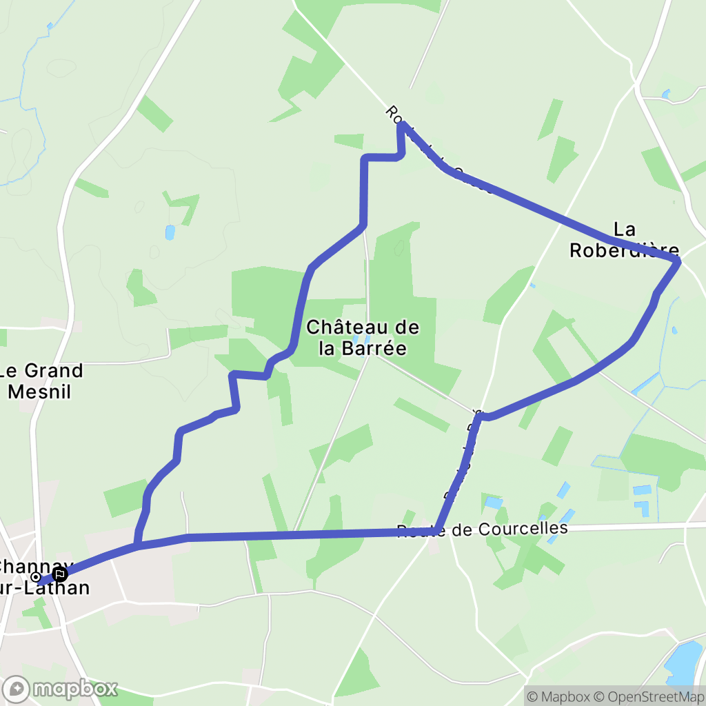 Channay-sur-Lathan : carte du parcours de randonnée - France