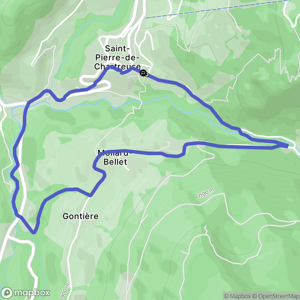 Saint-Pierre-de-Chartreuse : carte du parcours de randonnée - France