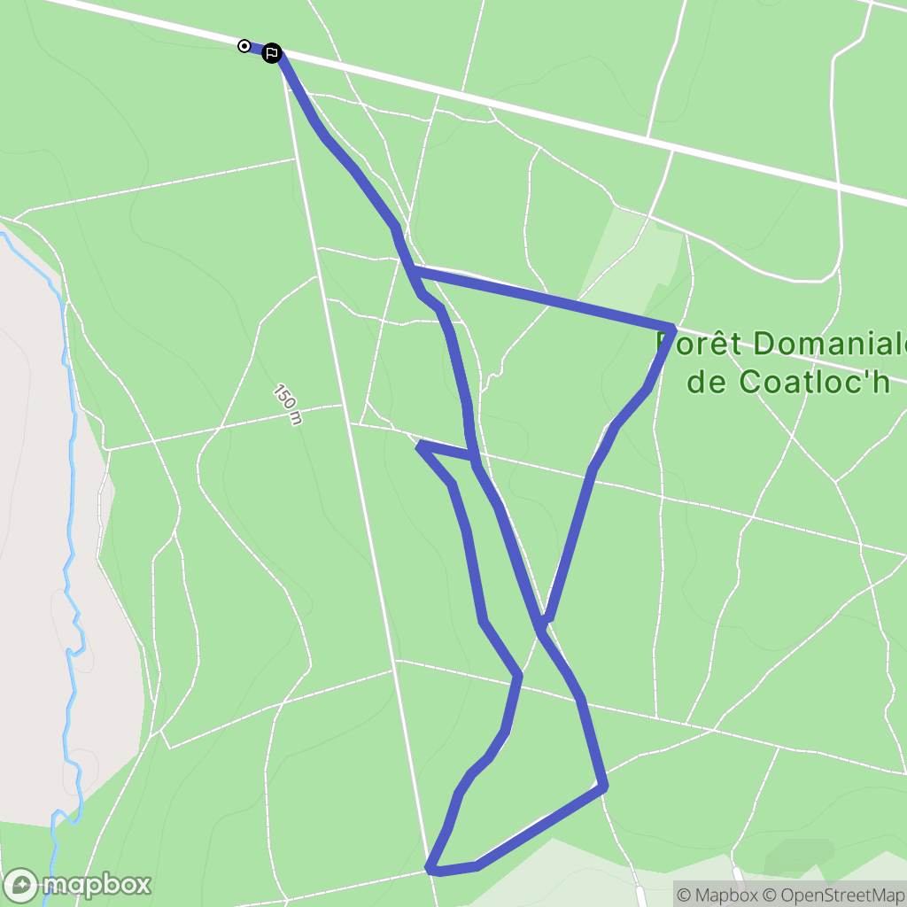 Scaër : carte du parcours de randonnée - France