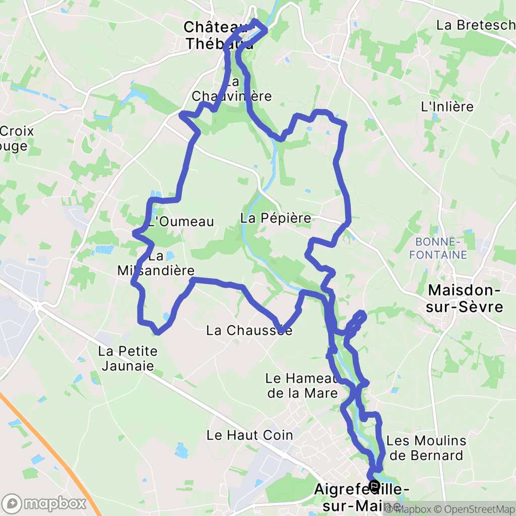 Aigrefeuille-sur-Maine : carte du parcours de randonnée - France