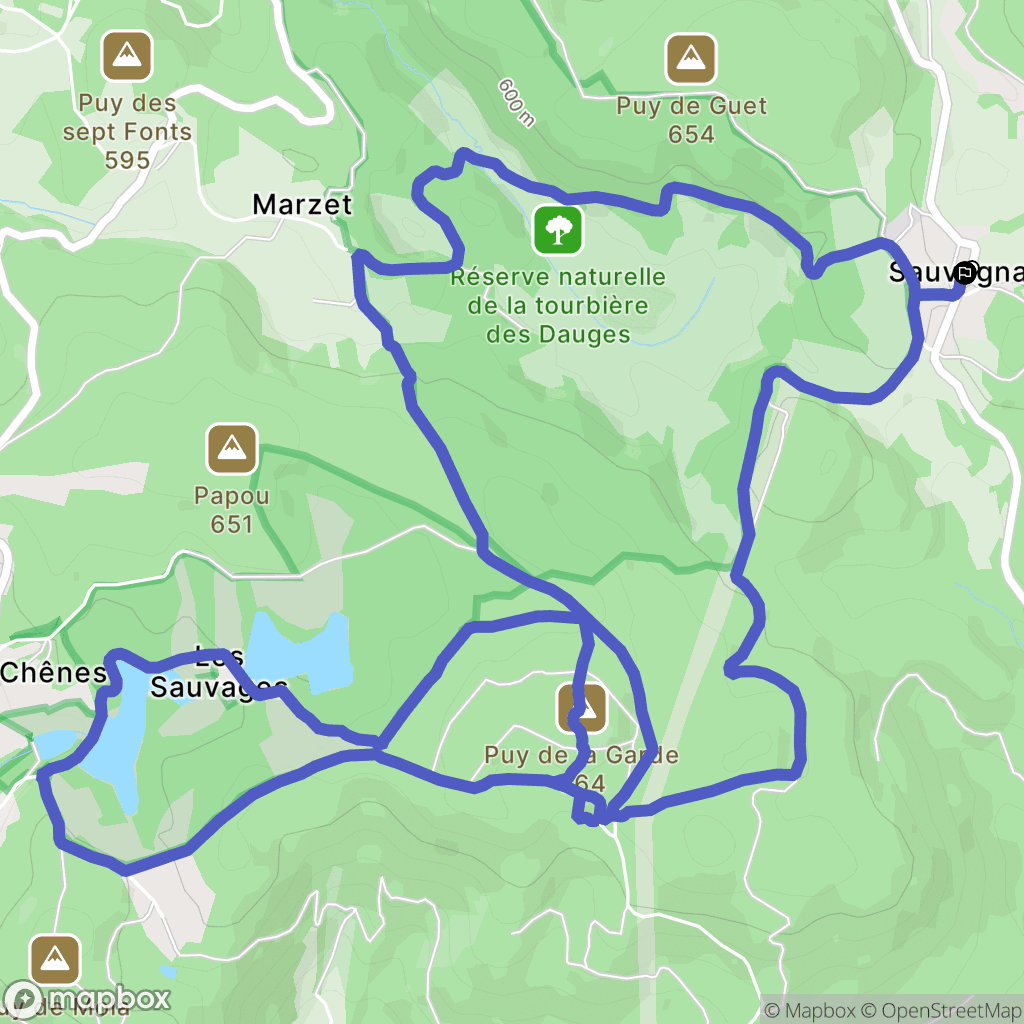 Sauvagnac : carte du parcours de randonnée - France